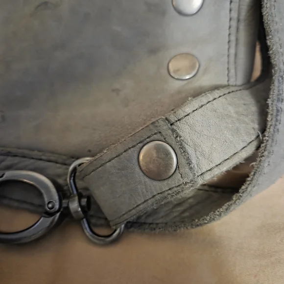 Hammitt Charcoal Leather Unisex Messenger Bag - Picture 2 of 13